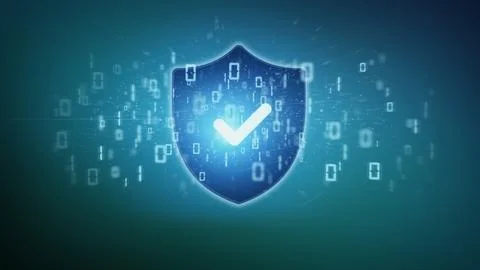 Shield web security concept on a background 3d rendering Stock Illustration