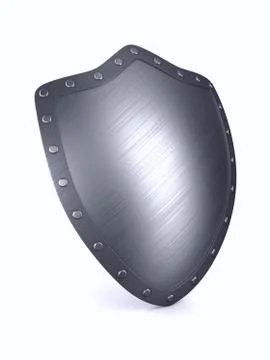 Shield on white background. Isolated 3D illustration 스톡 일러스트