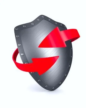 Shield on white background. Isolated 3D illustration 스톡 일러스트
