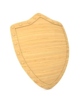 Shield on white background. Isolated 3D illustration 库存插图