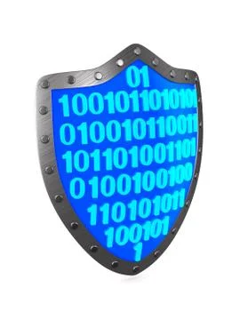 Shield on white background. Isolated 3D illustration 스톡 일러스트