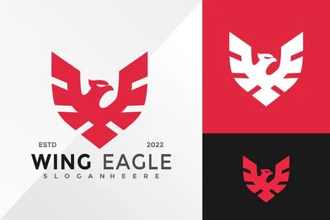 Shield Wing Eagle Logo Design Vector illustration template Stock Illustration