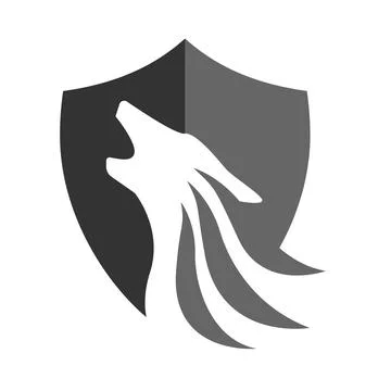 Shield wolf head logo design vector sign concept illustration Stock Illustration