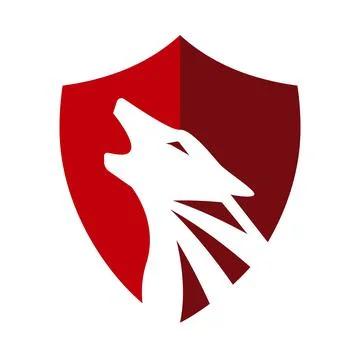 Shield wolf head logo design vector sign concept illustration Stock Illustration