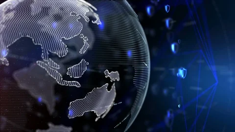 Shield on World connection Vídeos de archivo 88551072