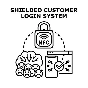 Shielded customer login system protecting user identity Stock Illustration