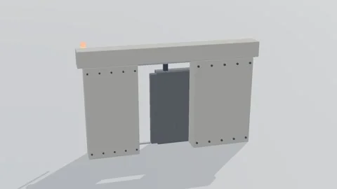 Shielded door isotope lab 3d loop white background 3D animation seamless loop Vídeos de archivo 341849641