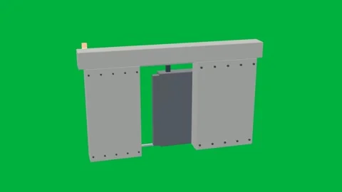 Shielded door isotope lab 3d loop green screen 스톡 동영상 343073912