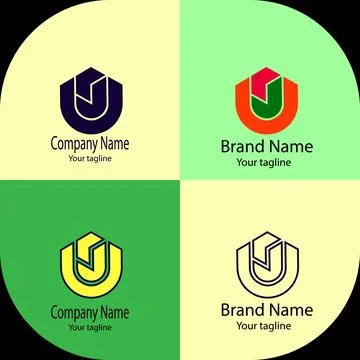 Shielded Letter logo Stock Illustration