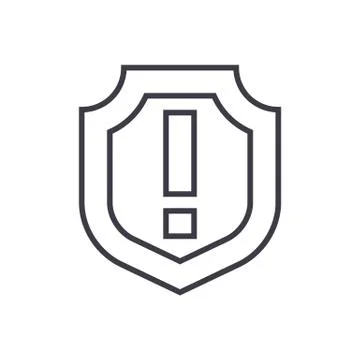 Shield,important vector line icon, sign, illustration on background, editable 스톡 일러스트