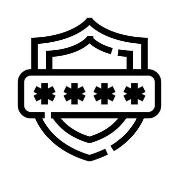 Shielding digital password for online cyber security protection Stock Illustration