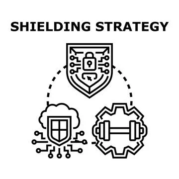 Shielding strategy for data and network protection Stock Illustration