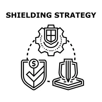 Shielding strategy maximizing protection and security system Ilustración de archivo
