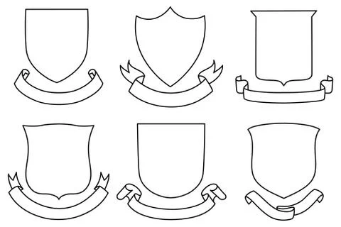Shields and Banners Set Stock Illustration