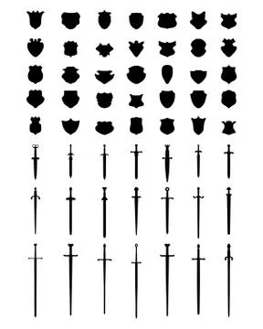 Shields and swords Stock Illustration