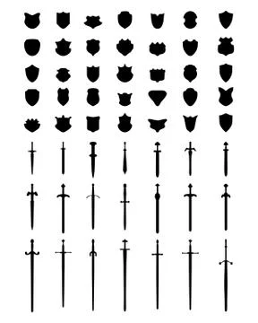 Shields and swords Stock Illustration