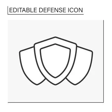 Shields line icon Stock Illustration