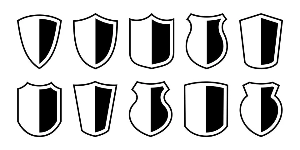 Shields set collection Stock Illustration