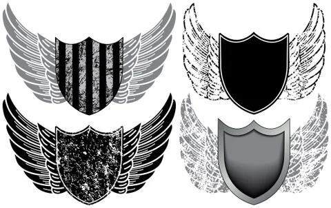 Shields with wings Иллюстрация