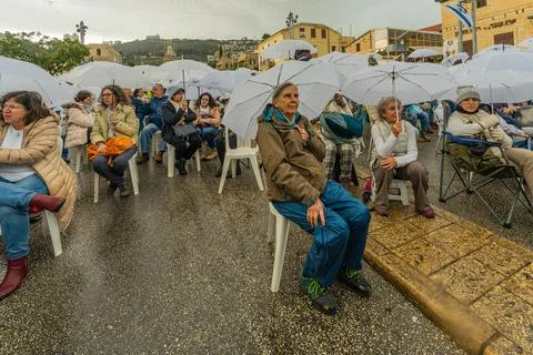 Shift 101 protest in Haifa Stock Photos