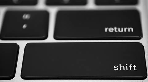 Shift button on a keyboard Stock Photos