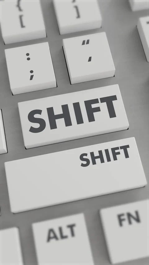 SHIFT BUTTON PRESSING ON KEYBOARD Vertical Video Stock Footage 302441279