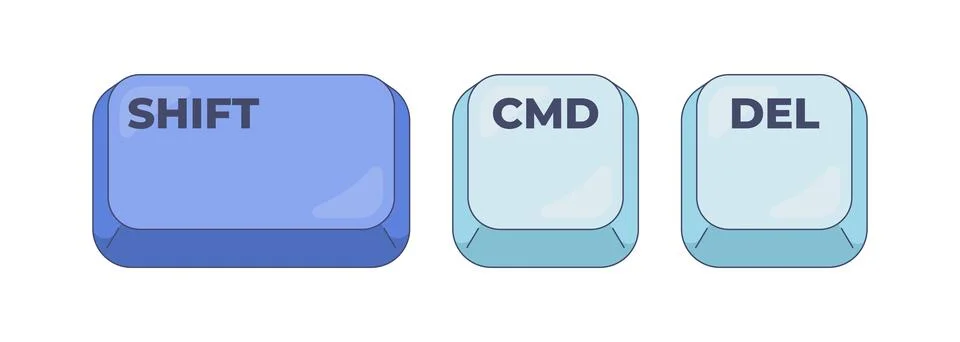 Shift CMD Delete computer keyboard shortcut Stock-Illustration