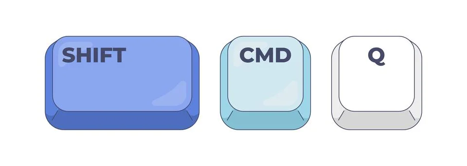 Shift CMD Q computer keyboard shortcut Stock Illustration