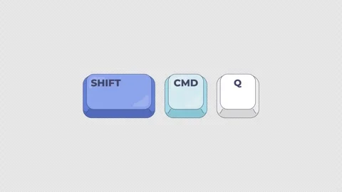 Shift CMD Q keyboard shortcut keys animation Stock Footage 332273673