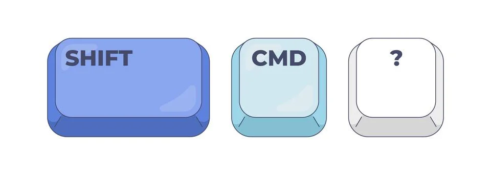 Shift CMD Question computer keyboard shortcut Stock Illustration