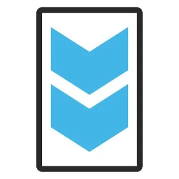 Shift Down Framed Vector Icon Stock Illustration