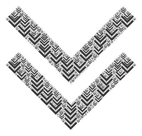 Shift Down Recursion Mosaic of Itself Items Stock Illustration