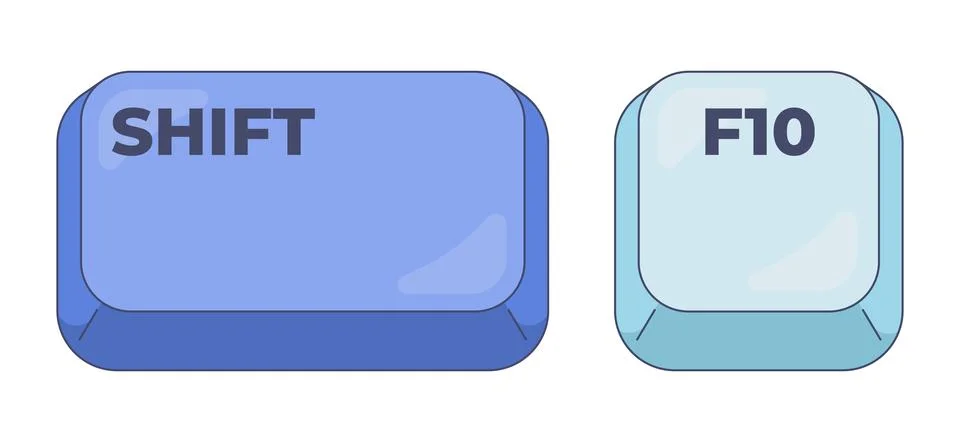 Shift F10 computer keyboard shortcut イラスト素材