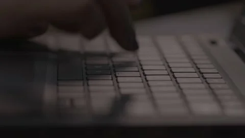 Shift focus hands close shot  typing laptop keyboard in the office Stock Footage 236372083