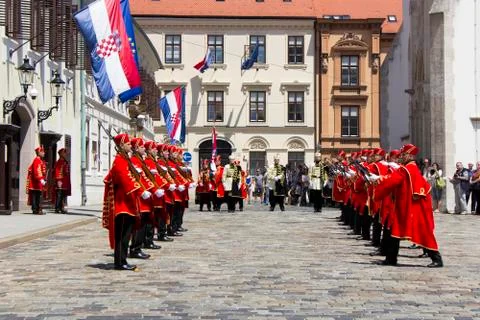 Shift of the Guards Ceremony in Zagreb Stock Photos