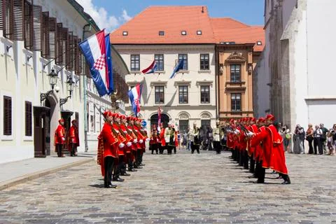 Shift of the Guards Ceremony in Zagreb Stock Photos