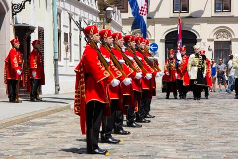 Shift of the Guards Ceremony in Zagreb Stock Photos