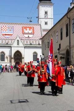 Shift of the Guards Ceremony in Zagreb Stock Photos