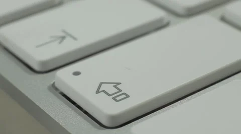 Shift Key Button of the Macbook Keyboard. Close up slow panorama. Macro shot. Stock Footage 50474450