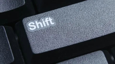 Shift Key on Desktop Keyboard Pressed by Finger Hand Multiple Times Stock Footage 290478632