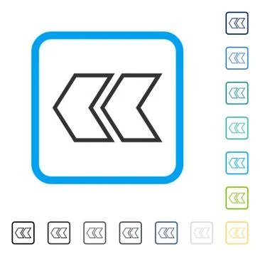 Shift Left Framed Vector Icon Stock Illustration