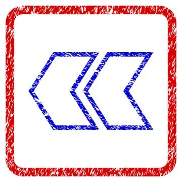 Shift Left Grunge Framed Icon Stock Illustration