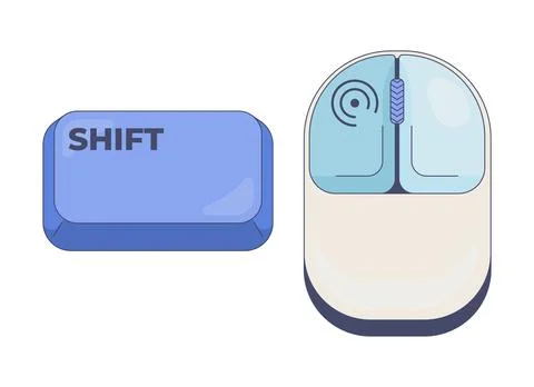 Shift with left mouse click computer keyboard shortcut Illustrazione stock