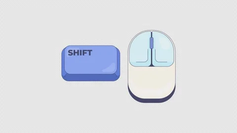 Shift with left mouse click keyboard shortcut keys animation Stock Footage 332272735
