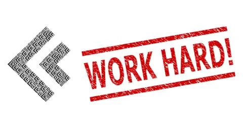 Shift Left Recursive Composition of Shift Left Items and Scratched Work Hard Stock Illustration