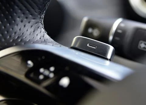 Shift paddles. Steering wheel with shift paddles. Stock Photos