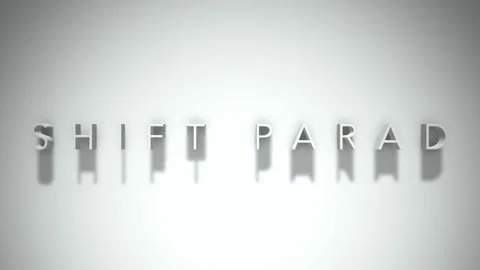 Shift parad 3D title animation with shadows on a white background Video stock 297667516