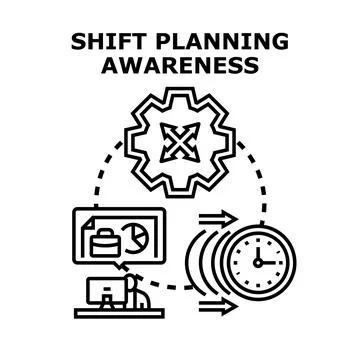 Shift planning awareness and workflow optimization concept Stock Illustration