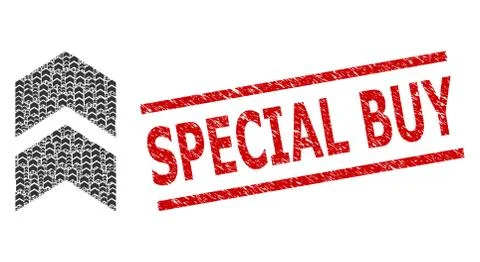 Shift Up Recursive Collage of Shift Up Icons and Grunge Special Buy Seal Stamp Stock Illustration