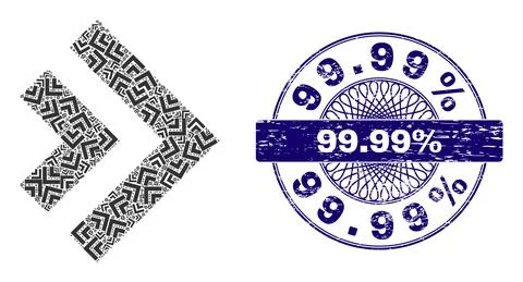 Shift Right Fractal Composition of Shift Right Icons and Distress 99.99 percents 스톡 일러스트
